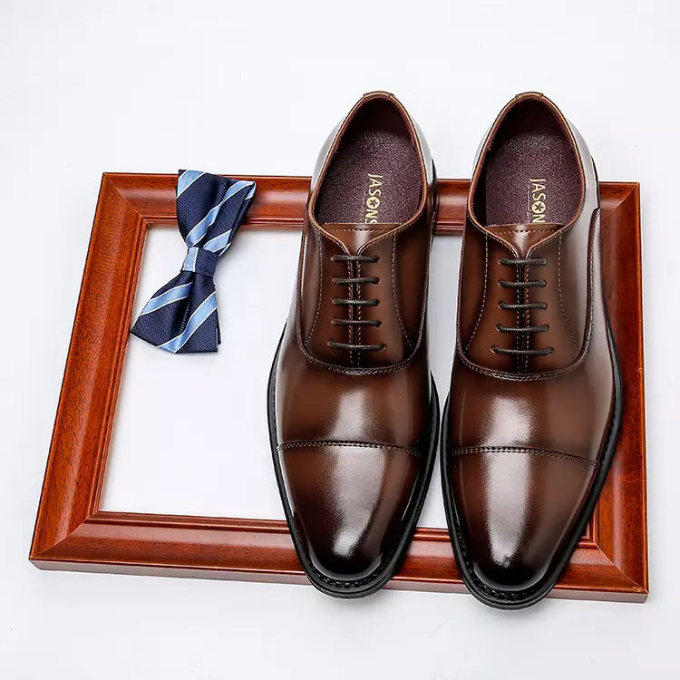 FlexStep Men's Cap-Toe Leather Dress Shoes