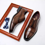 FlexStep Men's Cap-Toe Leather Dress Shoes