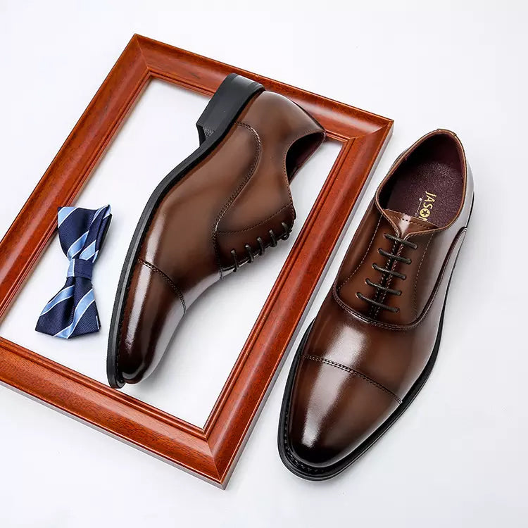 FlexStep Men's Cap-Toe Leather Dress Shoes