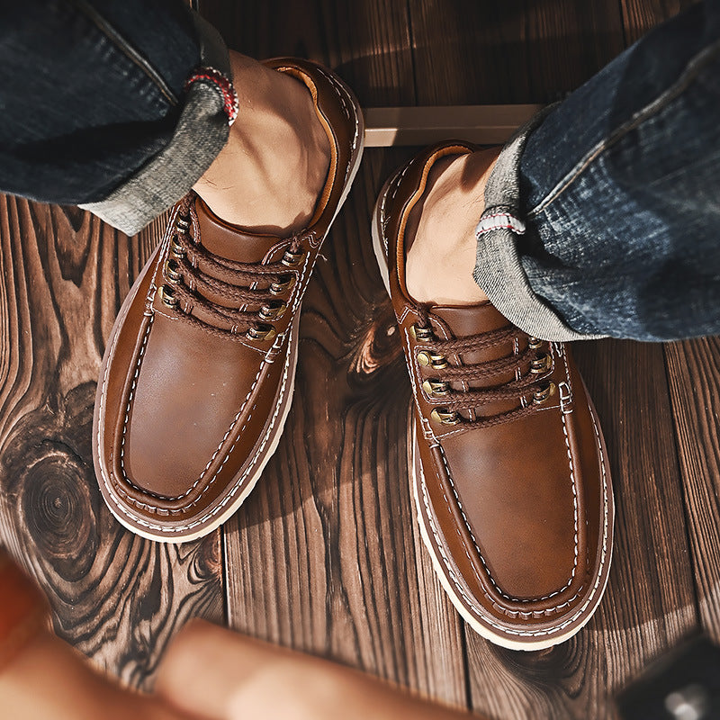 FlexStep Men's Moc-Toe Casual Lace-Up Shoes