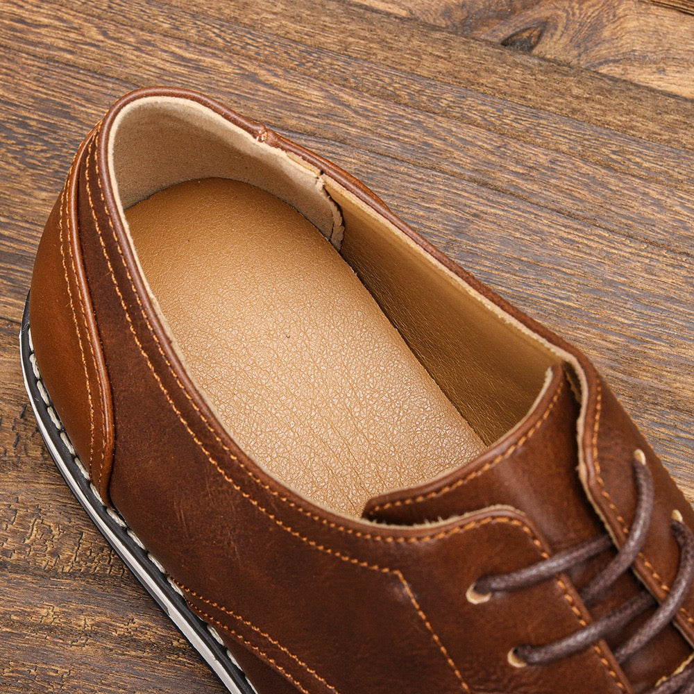 FlexStep Lightweight Leather Casual Derby Shoes