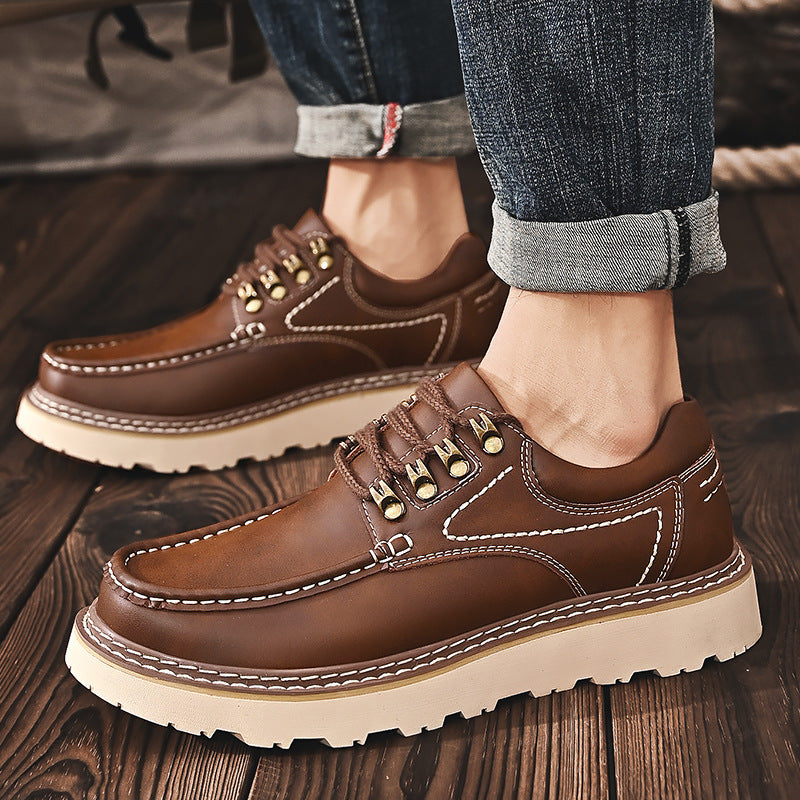 FlexStep Men's Moc-Toe Casual Lace-Up Shoes