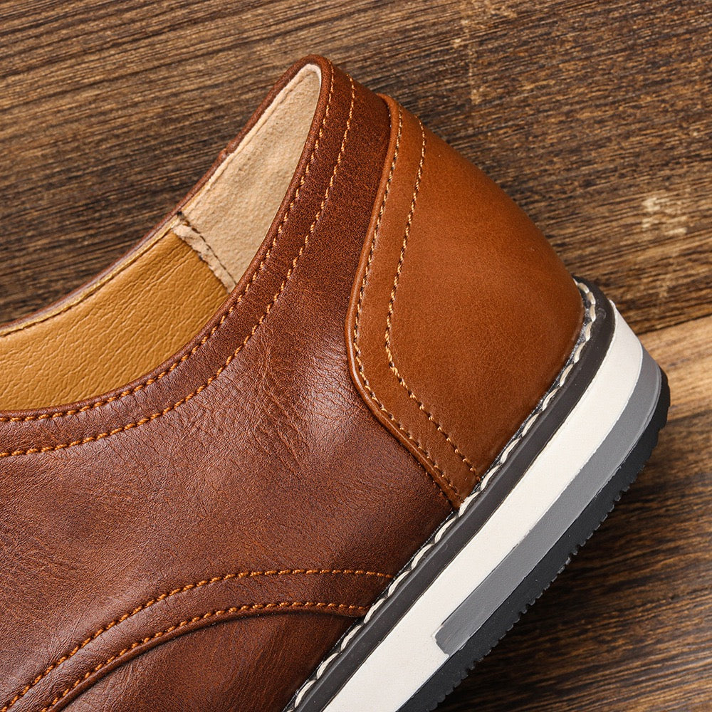 FlexStep Lightweight Leather Casual Derby Shoes