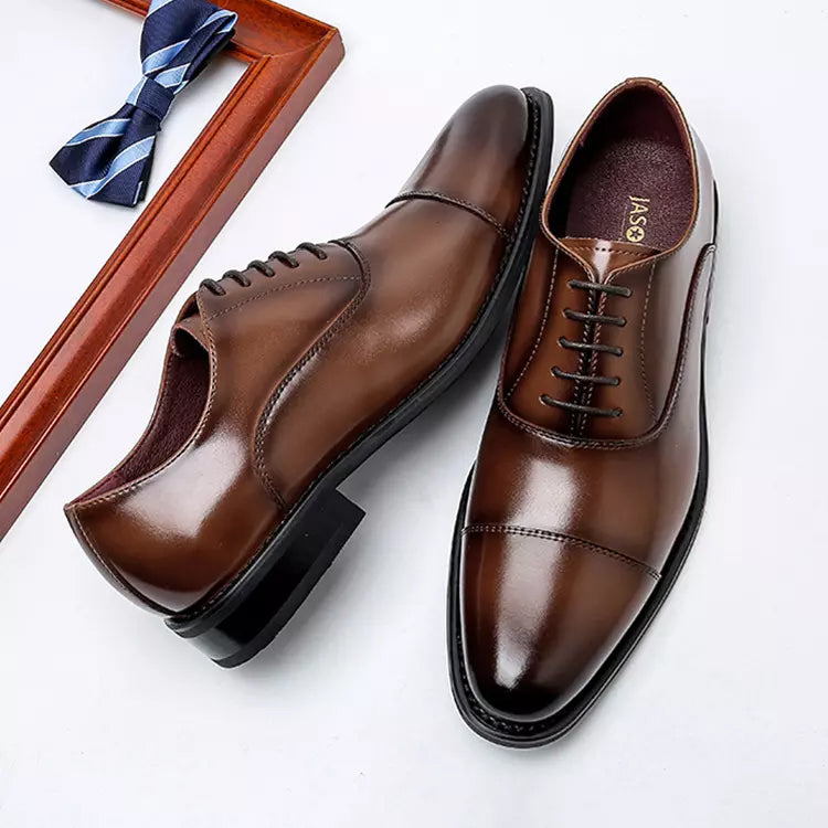 FlexStep Men's Cap-Toe Leather Dress Shoes