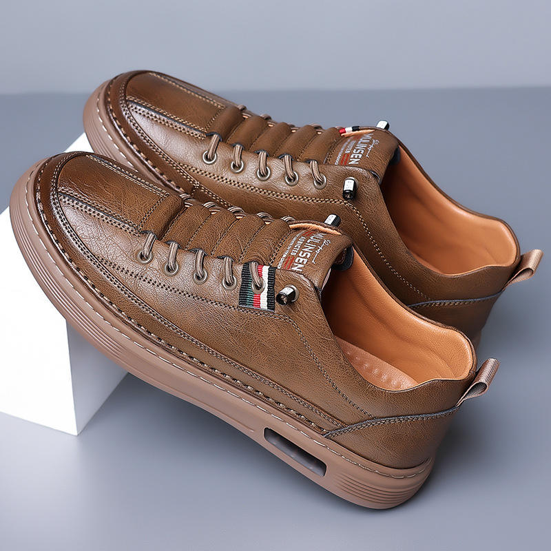 FlexStep Men's Textured Leather Casual Shoes