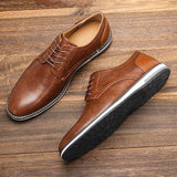 FlexStep Lightweight Leather Casual Derby Shoes