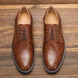 FlexStep Lightweight Leather Casual Derby Shoes