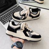 Men's Breathable Sports Sneakers - White Black Brown