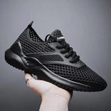 Men's Breathable Athletic Sneakers - Black