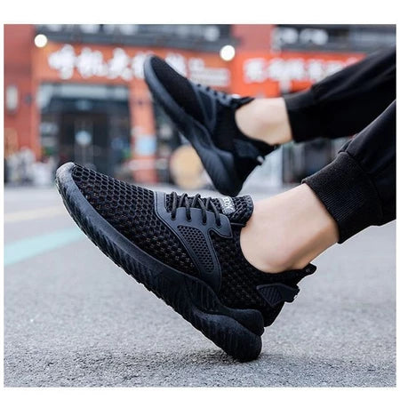 Men's Breathable Athletic Sneakers - Black