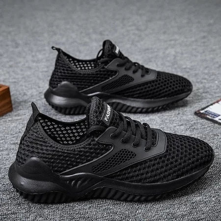 Men's Breathable Athletic Sneakers - Black
