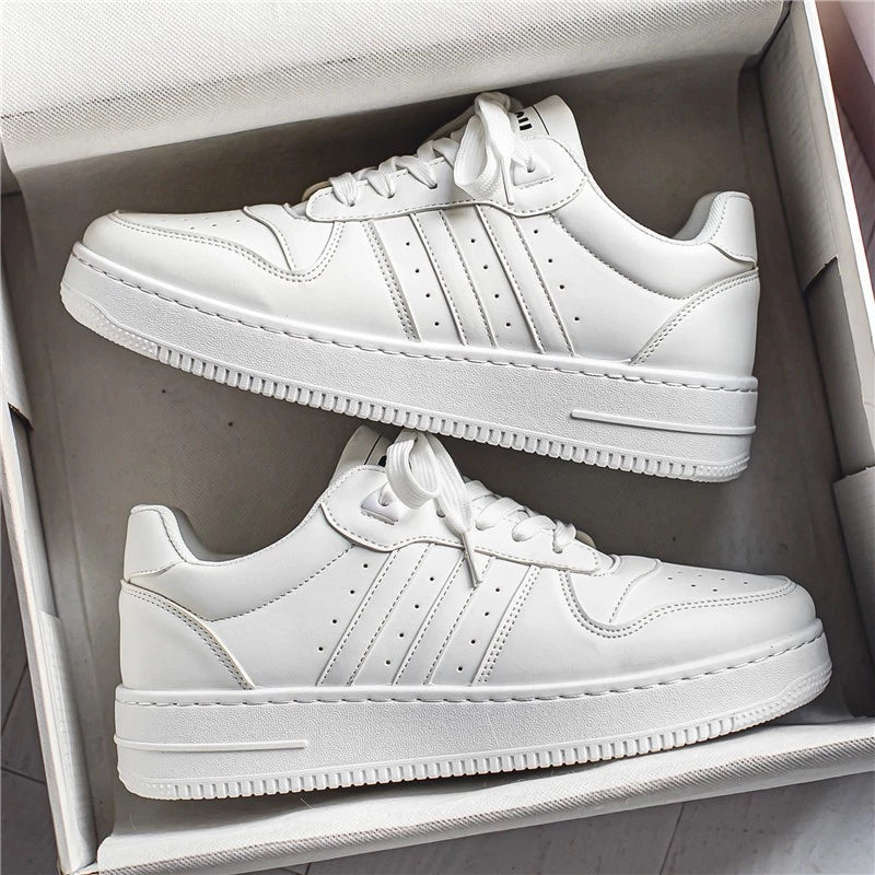 Men's Low Top Sports Sneakers - White