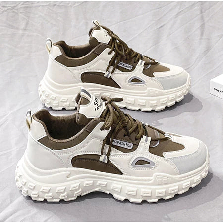 Men's Height Boosting Sports Sneakers - Brown