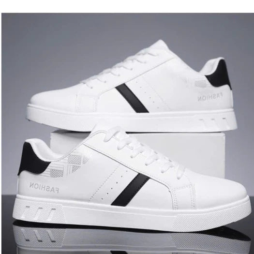 Men's Youthful and Dynamic Sneakers - White