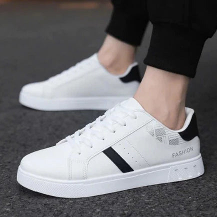 Men's Youthful and Dynamic Sneakers - White