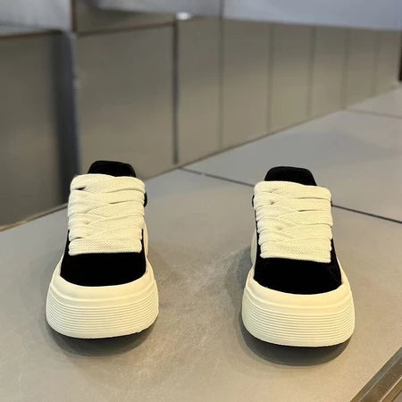 Men's Height-Boosting Sole Athletic Sneakers - Black
